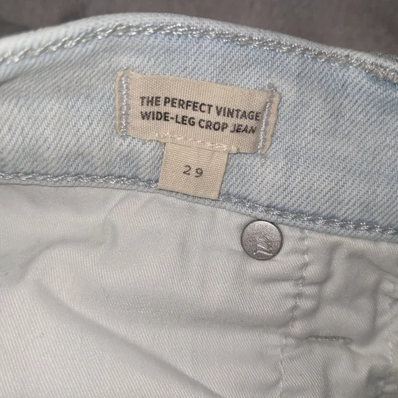 Madewell perfect vintage wide-leg crop light wash, distressed lighter print - Picture 2 of 4